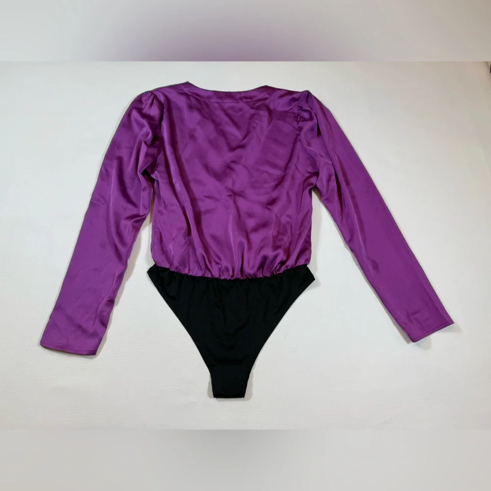 Strut and Bolt purple wrap bodysuit FLAW size small (Bin X) - Picture 1 of 10